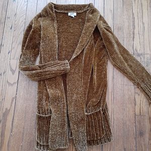Bronze Chenille Longline Cardigan